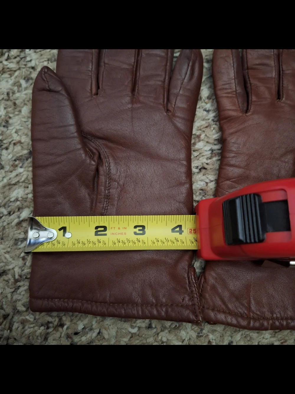 Vintage Wilsons Leather Rich Brown Leather Lined Gloves Soft - Medium